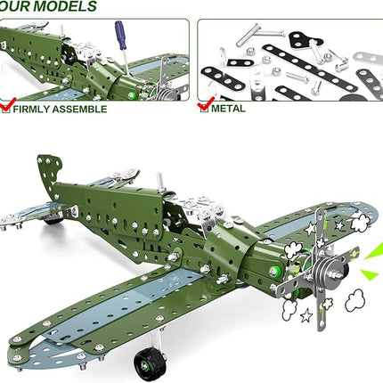 Lucky Doug Building Toys Model Airplane Set - DIY Building Stem Projects Toys for Kids Boys Ages 8-12, Assembly Science Toys for Model Fans
