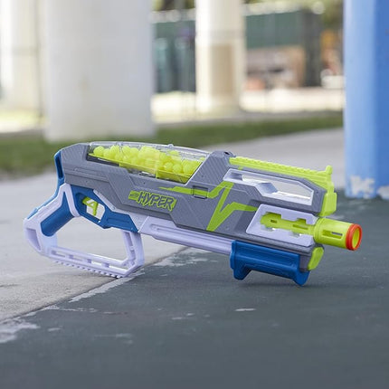 Nerf Hyper Siege-50 Pump-Action Blaster, 40 Hyper Rounds, Eyewear, Up to 110 FPS Velocity, Easy Reload, Holds Up to 50 Rounds