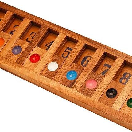 BSIRI Shut The Box Board Games with Math Kids Player Wooden Box of Brain Teaser Puzzles for Family Educational and Get Fun on Game to Teach Kids to Count on Math