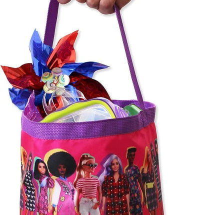 Barbie Collapsible Nylon Basket Bucket Tote Bag
