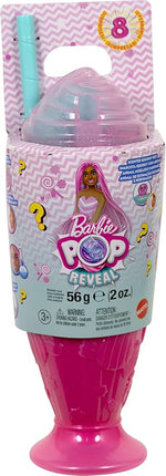 Barbie Pop Reveal Series Fashion Doll & Accessories Set, Treat Series, Sweet Swirl Theme with Pet, 8 Surprises Include Color Change