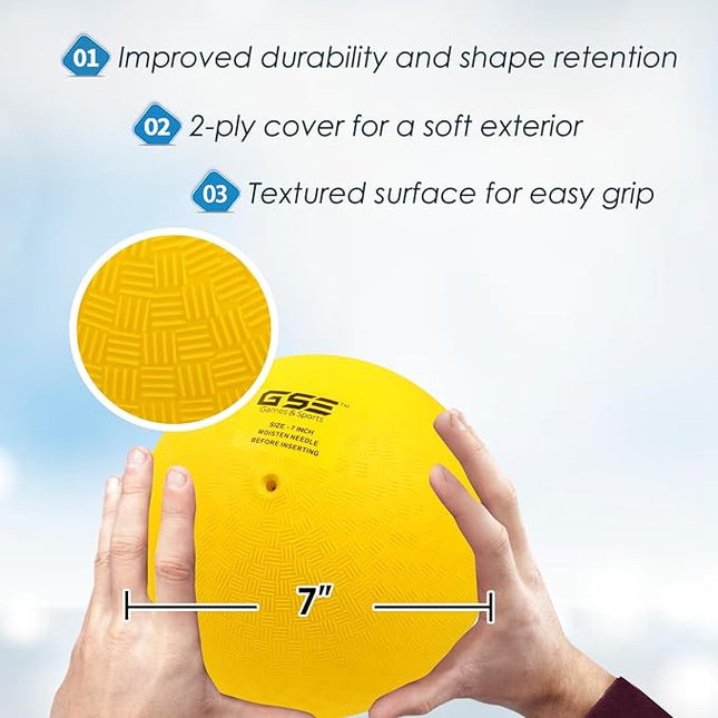 GSE Games & Sports Expert 5"/7"/8.5"/10" Inflatable Playground Ball, Kickball, Bouncy Dodge Ball, Handball for Kid/Adult, Perfect for Recess Ball Games, Gym, Yoga Exercises, Schools Sports Activities