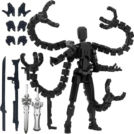 Already Assembled T13 Action Figure Accessories,Dummy 13 T13 Multi-Jointed Movable,for Collectors Desktop Decorations t-13 Movability 3D Printed Toys (Black)