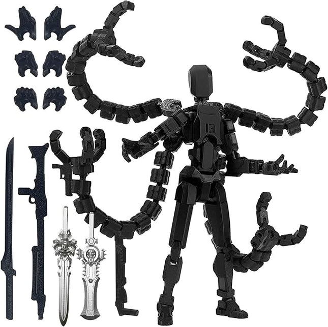 Already Assembled T13 Action Figure Accessories,Dummy 13 T13 Multi-Jointed Movable,for Collectors Desktop Decorations t-13 Movability 3D Printed Toys (Black)
