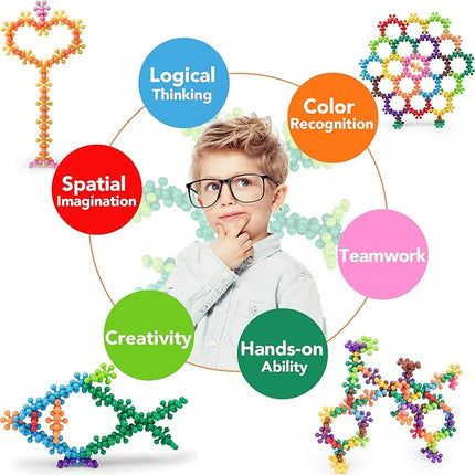 NEOACT 200PCS Building Blocks Kids Educational Building Toys Interlocking Plastic Connect Block Manipulatives for Preschool Kids Aged 3+, Creativity Kid Toy Classroom Kindergarten Toys