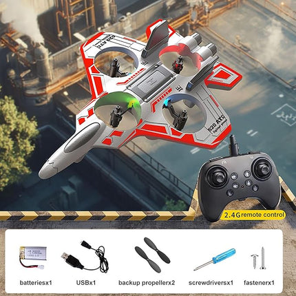 Remote Control Drone for Kids,2.4Ghz Foam RC Airplanes Helicopter Quadcopter with Auto Hovering,360° Flip,Gravity Sensing,Stunt Roll,Cool Light,2 Battery,Gifts for 8+ Kids Boys
