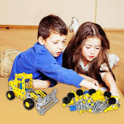7 in 1 STEM Toys,Creative Set for Boys Age 8-12,Learning Engineering Kids Building Blocks Model Kits,Metal Construction Toys for Kids 8 9 10 11 12+ Year Old(180PCS No Motor)