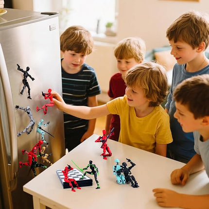 T13 Model13 Action Figure,Magnetic Travel Toys for Kids, Lucky 13 Movable Figures,Multiple Gestures and Play Styles,Tabletop Decorations and Gifts for Gaming Enthusiasts. (Multicolor)