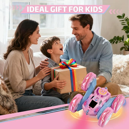 Remote Control Car, RC Cars Toys for Kids Ages 6-12, 2.4GHz RC Stunt Truck with 360° Double-Sided Flips, 4WD Off-Road Racing, Christmas Birthday Gifts for 3 4 5 6 7 5-7 6-8 8-10 Year Old Boys Girls