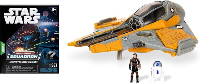 Star Wars Micro Galaxy Squadron Anakin Skywalker's Jedi Interceptor Mystery Bundle - 3-Inch Light Armor Class and Scout Class Vehicles with Accessories