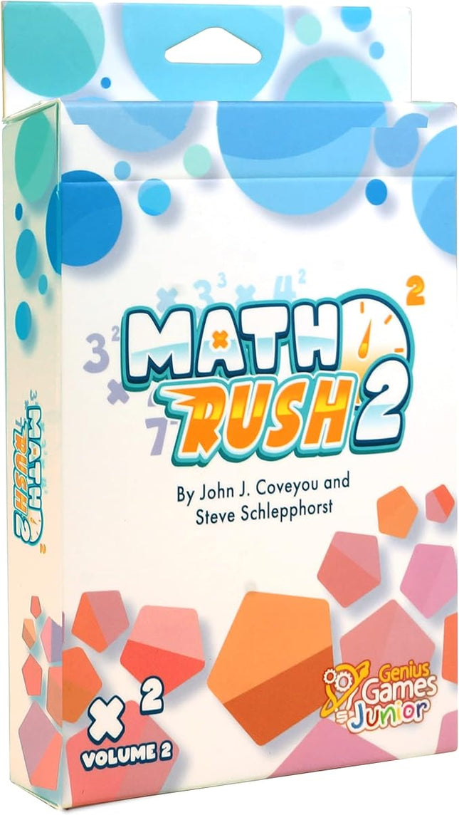 Genius Games Math Rush 2: Multiplication & Exponents - A Cooperative Time-Based Educational Math Flash Card Game for Kids, Students, and Families | STEM Game to Master Mental Math Skills