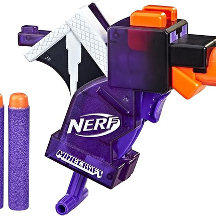 Nerf MicroShots Minecraft Ender Dragon Mini Blaster, Minecraft Dragon Mob Design, Includes 2 Official Elite Darts, Priming Handle