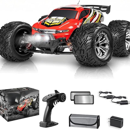 1:12 RC Cars, Large Waterproof 4x4 Monster Truck, High-Speed 48km/h All-Terrain Remote Control Car with 2 Batteries for 30+ Min Play, Ideal Gift for Adults or Hobbyists