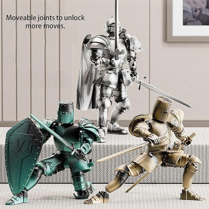 T13 Action Figure,Medieval Knight Action Figures,Dummy Lucky 13,3D Printed Robot Action Figure (Assembly Required) (Yellow)