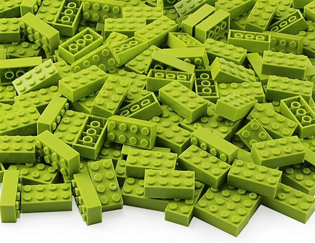 Feleph 2x4 Bricks Lime 320 Pieces Yellowish Green Parts Classic Building kit Creative Play Set Blocks Toy Accessories Basic Compatible with 3001 Major Brands (Yellowish Green)