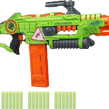 Nerf Revoltinator Zombie Strike Toy Blaster with Motorized Lights Sounds & 18 Official Darts for Kids, Teens, & Adults