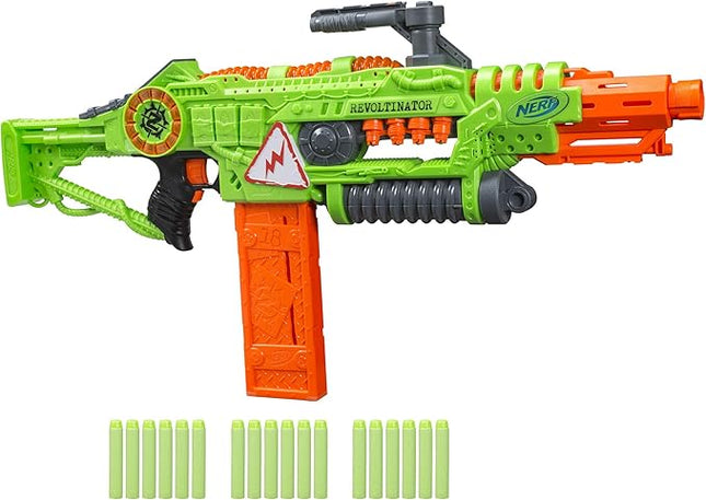 Nerf Revoltinator Zombie Strike Toy Blaster with Motorized Lights Sounds & 18 Official Darts for Kids, Teens, & Adults