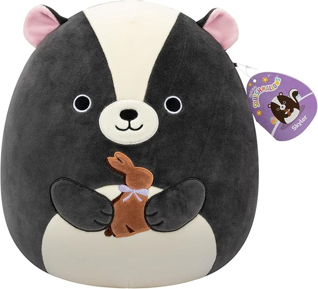Squishmallows Original 12in Skyler The Skunk Holding Chocolate Bunny – Official Jazwares Easter Plush (Medium-Sized)