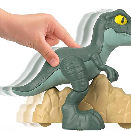 Fisher-Price Imaginext Jurassic World Dinosaur, Tyrannosaurus Rex Push-Toy with Rolling Wheels & Wiggling Motion, 5.5-inch Tall T. rex