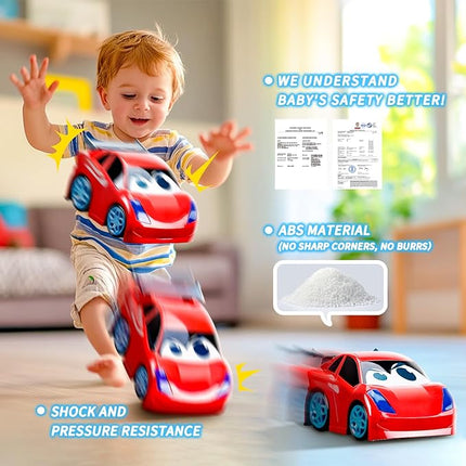 Remote Control Car, RC Car Toy with Lights and Sounds for Boys, Girls and Toddlers Ages 1-3 2-4 4-7 & 3 Years Old