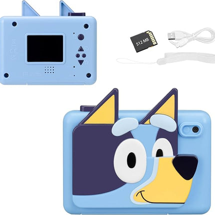 ekids Bluey Kids Camera with SD Card, Digital Camera for Kids with Video Recording, Built-in Digital Stickers, Bluey Toys Make Great Stocking Stuffers for Kids