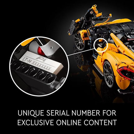 LEGO Technic McLaren P1 Hypercar Building Set, Gift for Adult Racing Fans, Race Car Collectible Model with V8 Piston Engine and 7-Speed Gearbox, 42172