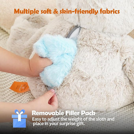 Weighted Stuffed Animal - Gray Sloth 4.5 lbs, Ideal for Sensory Needs, Austism & Anxiety | Comfort & Relaxation for Both Kids and Adults