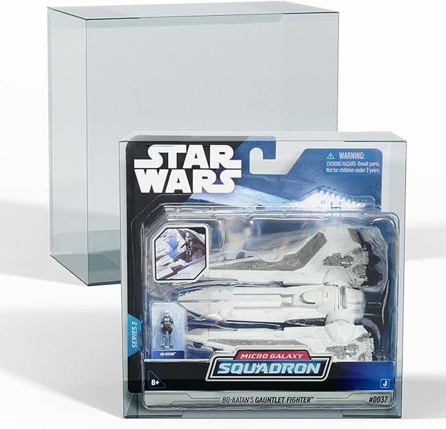 EVORETRO PET Protectors for Star Wars Micro Galaxy Squadron Starfighter (0.40mm, 10-Pack) – Clear Display Cases for Action Figures & Collectibles – Fits Star Wars, AEW, Marvel Legends, and More