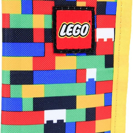 LEGO Trifold Wallet, Kids Unisex Wallet for Boys and Girls, with Clear ID Window, Card and Cash Pockets and Secure Hook and Loop Closure, Brick Wall
