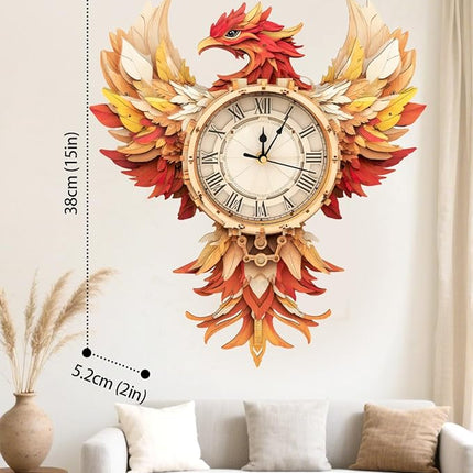 3D Wooden Puzzles for Adults, 3D Puzzle Phoenix Clock (with Pendulum), 3D Puzzles for Adults Teens Home Decor Clock Crafts for Adult Puzzle Gifts for Adult