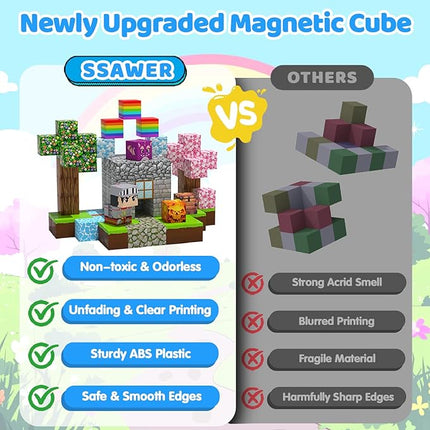 150PCS Magnetic Blocks, Magnetic Building Blocks, Magnet Blocks for Kids Age 3-5 4-8 8-12, STEM Sensory Educational Magnet Stacking Toys Boys Girls Gifts