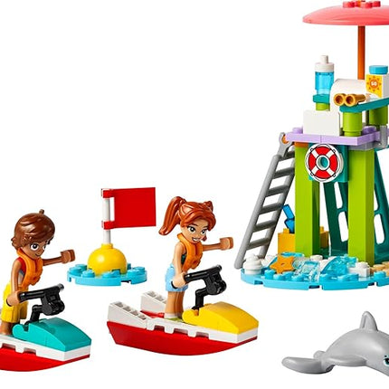LEGO Friends Beach Water Scooter, Lifeguard Toy Building Set for Kids, Beach Toy Gift Idea for Girls and Boys Ages 5 Years and Up with 2 Mini Dolls and a Dolphin Toy Figure, 42623