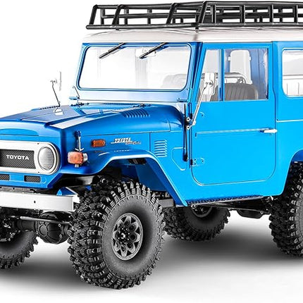 BEEZRC FMS 1/10 RC Crawler FJ40 Toyota Licensed RS 4WD 2.4G Model Rc Car Hobby 4x4 RC Rock Crawler Offroad RC Truck Remote Control Car with Transmitter for Adults (Blue) FMS11035RSBU