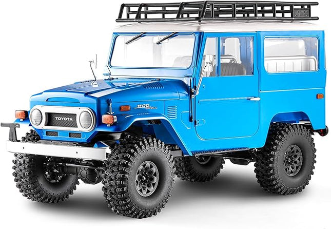 BEEZRC FMS 1/10 RC Crawler FJ40 Toyota Licensed RS 4WD 2.4G Model Rc Car Hobby 4x4 RC Rock Crawler Offroad RC Truck Remote Control Car with Transmitter for Adults (Blue) FMS11035RSBU