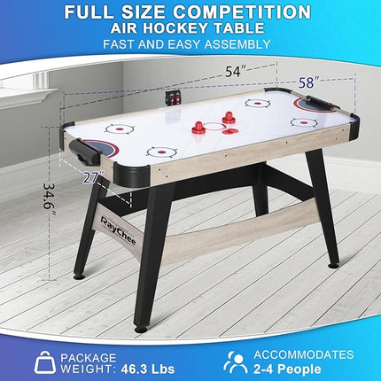 Air Hockey Table, Indoor Powered Air Hockey Game Table w/2 Pucks, 2 Pushers, Stronger Motor & Digital LED Scoreboard for Adults and Kids, Home Game Room, Easy Setup