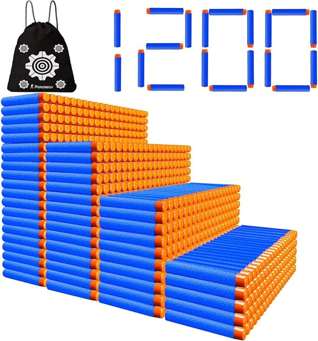 POKONBOY 1200 Pack Refill Darts Compatible with Nerf Guns, Refill Bullet Darts Foam Darts Compatible with Nerf Guns N-Strike Elite Series Blaster Toy Guns Kids