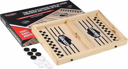 Ankit Toys & Games Fast Sling Puck Board Game – Wooden Indoor Tabletop Hockey Game for Kids & Adults | Fun Family Party Game | Fast-Paced Action, Strategy & Skill Play