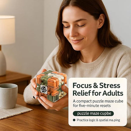 Large Labyrinth 3D Puzzles Maze Cube, Engaging Brain Teaser Toy, Spatial Awareness Brain Training Toy for Stress Relief & Logic Development, Educational Focus Game Gift for Adults Teens