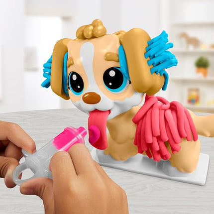 Play-Doh Care 'n Carry Vet Playset for Kids 3 Years and Up with Toy Dog, Storage, 10 Tools, and 5 Modeling Compound Colors, Non-Toxic