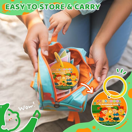 Indoor Scavenger Hunt for Preschool, 26pcs Scavenger Hunt Game Cards at Home, for Boys and Girls Ages 3-5, Birthday for Kids