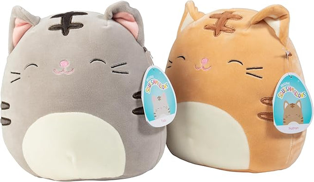 Squishmallows Mystery 8-Inch Cat Receive 1 Plush - Official Jazwares - Nathan or Tally - Collectible Soft & Squishy Kitty Stuffed Animal Toy - Gift for Kids, Girls & Boys