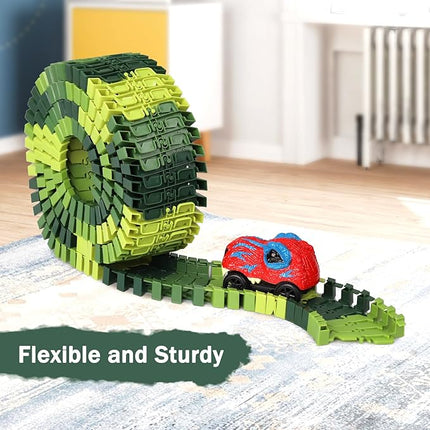 Track Set Toy 48PCS Christmas Birthday Gifts for 3 4 5 6 Year Old Kids Boys Girls Accessories Compatible with Race Track Building Kits