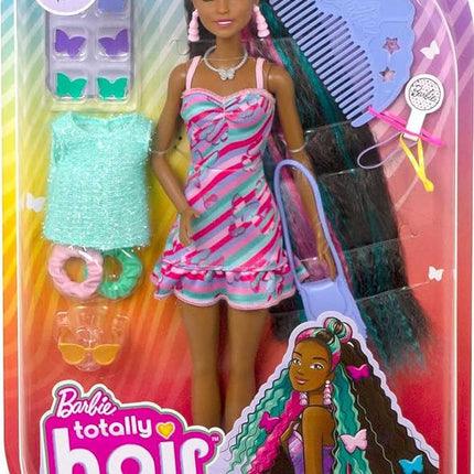 Barbie Totally Hair Doll, Butterfly-Themed with 8.5-inch Fantasy Hair & 15 Styling Accessories (8 with Color-Change Feature)