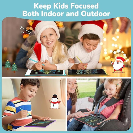 TECJOE LCD Writing Tablet Set, 8.5 Inch Colorful Doodle Board Drawing Tablet for Kids, Kids Travel Games Activity Learning Toys Birthday Gifts for 3-6 Year Old Boys Girls Toddlers Preschooler