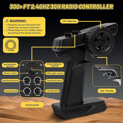 1/20 Scale Brushless RC Cars for Adults,Fast Hobby RC Truck 4x4 Off-Road,Electric 4WD 45+Kph RC Buggy,Remote Control Car, Monster Truck,All Terrain RTR Vehicle,2 Lipo Batteries,JT20W