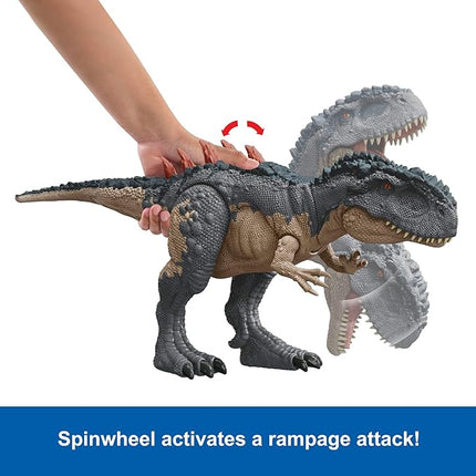 Mattel Jurassic World Gigantic Trackers Action Figure, Mapusaurus Dinosaur Toy with Mega Bite Rampage Attack, Evolution Back Spikes & Digital Play