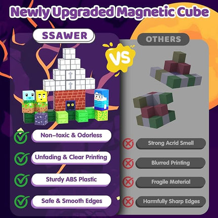 150 PCS Magnetic Building Blocks for Kids, Montessori Magnetic Toys, Build Zombie Island Set, STEM Toddler Sensory Building Blocks for Boys Girls 3 4 5 6 7 8 9 10th Birthday Gift