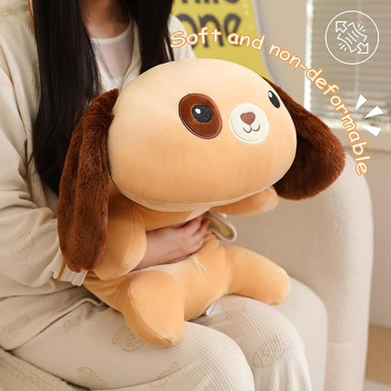 SQEQE Weighted Dog Plush, Weighted Dog Stuffed Animal, Cute Larbrador Plushies Soft Pillow Toy Gift for Kids Adults Brown 9.8 Inch, 0.8 Lbs