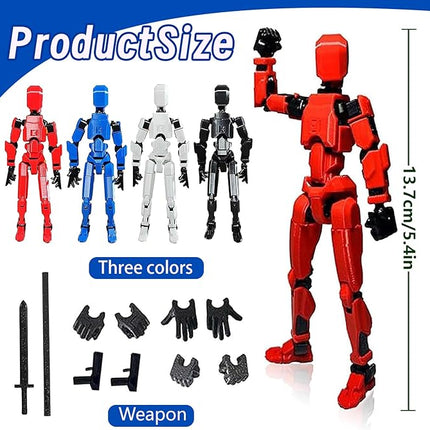 (Assembly Completed) Titan13 Action Figure, 4PCS Action Figures, Titan 13 Action Figure 3D Printed Robot Multi-Jointed Movable, Desktop Decorations for Game Lovers, Easter Basket Stuffers for Friends