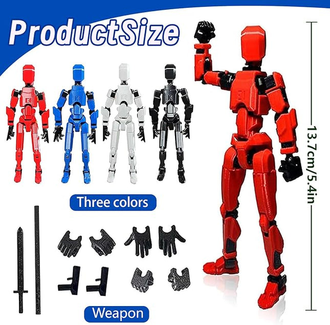 (Assembly Completed) Titan13 Action Figure, 4PCS Action Figures, Titan 13 Action Figure 3D Printed Robot Multi-Jointed Movable, Desktop Decorations for Game Lovers, Easter Basket Stuffers for Friends